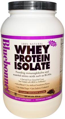Bluebonnet Nutrition, Whey Protein Isolate, Natural Chocolate Flavor, 2 lbs (924 g) ,المكملات الغذائية، البروتين، بروتين الرياضة