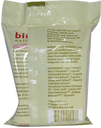 Blum Naturals, Daily Cleansing & Makeup Remover Towelettes, Pro-Age, 30 Thick Towelettes ,الجمال، العناية بالوجه، نوع البشرة مكافحة الشيخوخة الجلد، مناديل الوجه