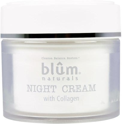Blum Naturals, Night Cream with Collagen, 1.69 oz (50 ml) ,الصحة، الجلد، الكريمات الليل