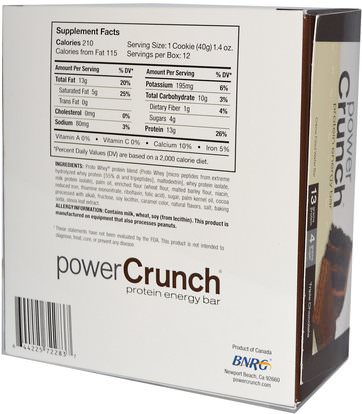 BNRG, Power Crunch Protein Energy Bar Original, Triple Chocolate, 12 Bars, 1.4 oz (40 g) Each ,والرياضة، والبروتين أشرطة