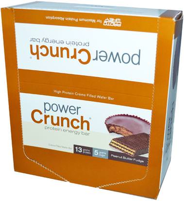 BNRG, Power Crunch Protein Energy Bar, Peanut Butter Fudge, 12 Bars, 1.4 oz (40 g) Each ,والرياضة، والبروتين أشرطة