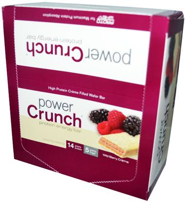 BNRG, Power Crunch Protein Energy Bar, Wild Berry Creme, 12 Bars, 1.4 oz (40 g) Each ,والرياضة، والبروتين أشرطة