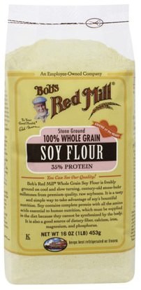 Bobs Red Mill, 100% Whole Grain Soy Flour, 16 oz (453 g) ,الغذاء والدقيق و يمزج، منتجات الصويا