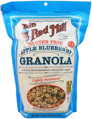 Bobs Red Mill, Apple Blueberry Granola, Gluten Free, 12 oz (340 g) ,الطعام، الأطعمة، الحبوب