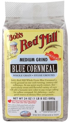 Bobs Red Mill, Blue Cornmeal, Medium Grind, 24 oz (680 g) ,الغذاء والدقيق والمزيج