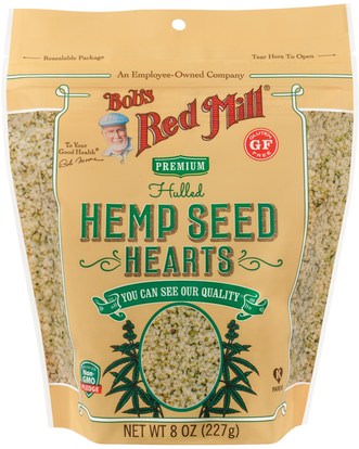 Bobs Red Mill, Hulled Hemp Seed Hearts, 8 oz (227 g) ,المكملات الغذائية، إيفا أوميجا 3 6 9 (إيبا دا)، منتجات القنب
