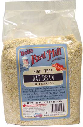 Bobs Red Mill, Oat Bran, Hot Cereal, 40 oz (1134 g) ,المكملات الغذائية، الألياف، نخالة الشوفان، الغذاء، الأطعمة، الحبوب