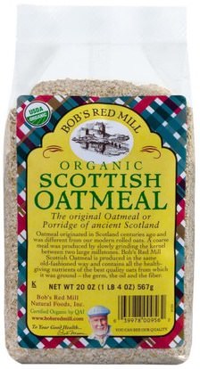 Bobs Red Mill, Organic Scottish Oatmeal, 20 oz (567 g) ,الطعام، الأطعمة، الشوفان الشوفان، الحبوب