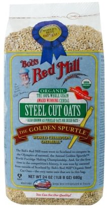 Bobs Red Mill, Organic Steel Cut Oats, 24 oz (680 g) ,الطعام، الأطعمة، الشوفان الشوفان، الحبوب