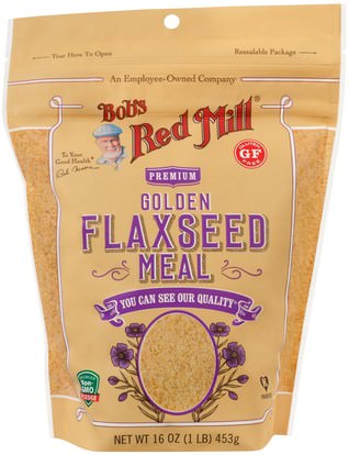 Bobs Red Mill, Premium Golden Flaxseed Meal, 16 oz (453 g) ,المكملات الغذائية، بذور الكتان