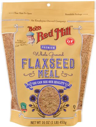 Bobs Red Mill, Premium Whole Ground Flaxseed Meal, 16 oz (453 g) ,المكملات الغذائية، بذور الكتان