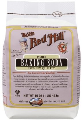Bobs Red Mill, Pure Baking Soda, Gluten Free, 16 oz (453 g) ,الطعام، الخبز، الإيدز