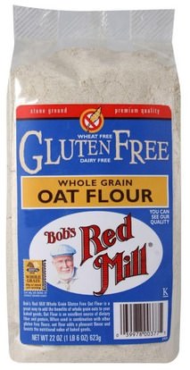 Bobs Red Mill, Whole Grain Oat Flour, Gluten Free, 22 oz (623 g) ,الغذاء والدقيق والمزيج