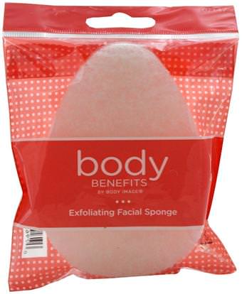 Body Benefits, By Body Image, Exfoliating Facial Sponge, 1 Sponge ,الجمال، العناية بالوجه، حمام الإسفنج والفرش