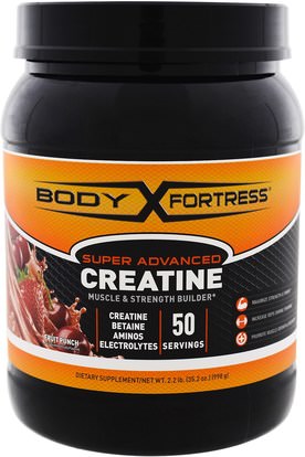 Body Fortress, Super Advanced Creatine, Fruit Punch, 2.2 lbs (998 g) ,والرياضة، والكرياتين، والمكملات الغذائية، والأحماض الأمينية