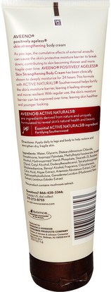 الجسم، إيجابي دائم Aveeno, Active Naturals, Positively Ageless, Skin Strengthening, Body Cream, 7.3 oz (207 g)