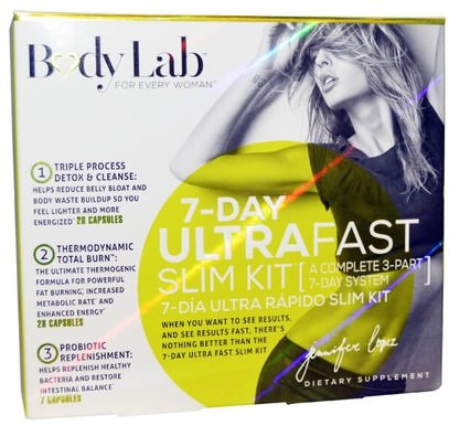BodyLab, 7-Day Ultrafast Slim Kit, 3 Piece Kit ,والصحة، والنظام الغذائي، والنساء