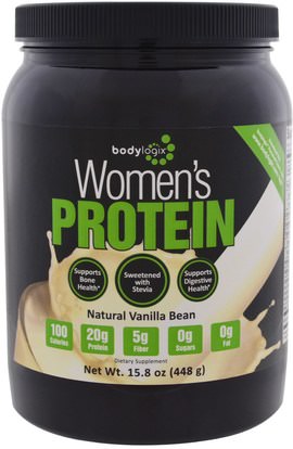 Bodylogix, Womens Protein Powder, Natural Vanilla Bean, 15.8 oz (448 g) ,والرياضة، والمكملات الغذائية، والبروتين
