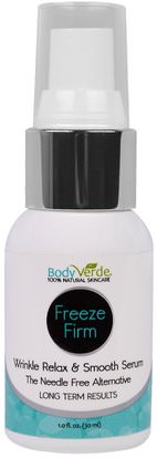BodyVerde, Freeze Firm, Wrinkle Relax & Smooth Serum, 1.0 fl oz (30 ml) ,الجمال، العناية بالوجه، الكريمات المستحضرات، الأمصال