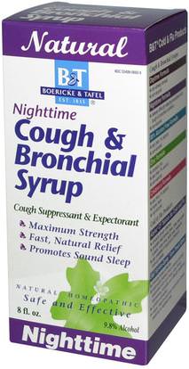 Boericke & Tafel, Nighttime Cough & Bronchial Syrup, 8 fl oz ,والصحة، والانفلونزا الباردة والفيروسية والبرد والانفلونزا، والمكملات الغذائية، والسعال المثلي البرد والانفلونزا