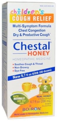 Boiron, Chestal Honey, Childrens Cough Relief, 6.7 fl oz (200 ml) ,صحة الأطفال، والسعال انفلونزا البرد، والأطفال