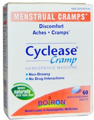 Boiron, Cyclease Cramp, Menstrual Cramps, 60 Quick-Dissolving Tablets ,الصحة، متلازمة ما قبل الحيض، ما قبل الحيض، والمكملات الغذائية، وتخفيف الآلام المثلية