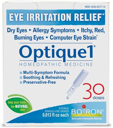 Boiron, Optique 1, Eye Irritation Relief, 30 Doses, 0.013 fl oz Each ,والصحة، والعناية بالعين، والرعاية للرؤية، قطرات العين، الجيوب الأنفية والحساسية