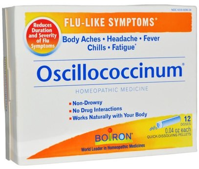 Boiron, Oscillococcinum, 12 Doses, 0.04 oz Each ,والصحة، والانفلونزا الباردة والفيروسية والبرد والانفلونزا، والمكملات الغذائية، والسعال المثلي البرد والانفلونزا