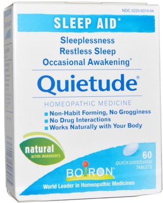 Boiron, Quietude, Sleep Aid, 60 Quick-Dissolving Tablets ,والمكملات الغذائية، والنوم، المثلية مكافحة الإجهاد والنوم