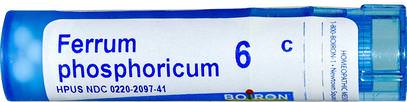 Boiron, Single Remedies, Ferrum Phosphoricum, 6C, 80 Pellets ,البرد والانفلونزا، الدورة الدموية