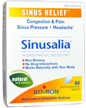 Boiron, Sinusalia, 60 Quick-Dissolving Tablets ,الصحة، صحة الأنف، الأنف، الجيوب الأنفية والحساسية