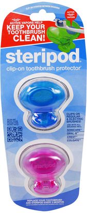 Bonfit America Inc., Steripod, Clip-On Toothbrush Protector, 2 Pack ,حمام، الجمال، عن طريق الفم، الأسنان، كير
