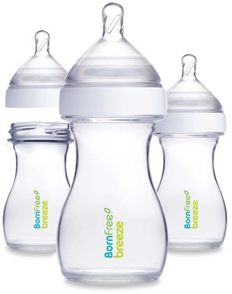 Born Free, Breeze, Baby Bottles, Slow Flow, 0m+, 3 Pack, 5 oz (147 ml) Each ,صحة الطفل، تغذية الطفل، زجاجات الطفل، أطفال الأطعمة