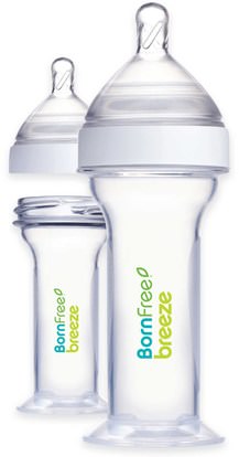 Born Free, Breeze, New Born Bottles, Preemie Flow, 0m+, 2 Pack, 2 oz (60 ml) Each ,صحة الطفل، تغذية الطفل، زجاجات الطفل، أطفال الأطعمة