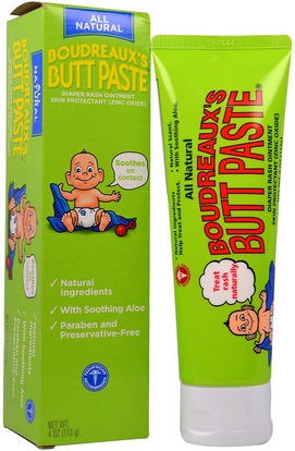 Boudreauxs, All Natural Butt Paste, Diaper Rash Ointment, 4 oz (113 g) ,والصحة، والجلد، وصحة الأطفال