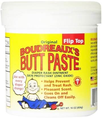 Boudreauxs, Original Butt Paste, Diaper Rash Ointment, 16 oz (454 g) ,صحة الطفل، حفاضات، كريمات حفاضات
