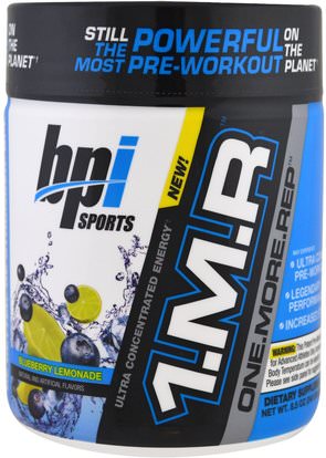 BPI Sports, 1.M.R, One. More. Rep, Pre-Workout Powder, Blueberry Lemonade, 8.5 oz (240 g) ,والصحة، والطاقة، والرياضة