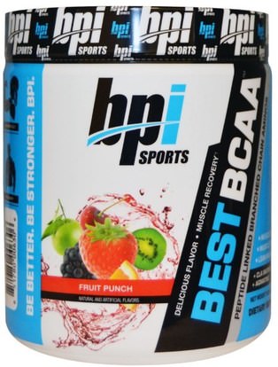 BPI Sports, Best BCAA, Fruit Punch, 10.58 oz (300 g) ,المكملات الغذائية، والأحماض الأمينية، ببي العضلات الرياضية، بكا (متفرعة سلسلة الأحماض الأمينية)