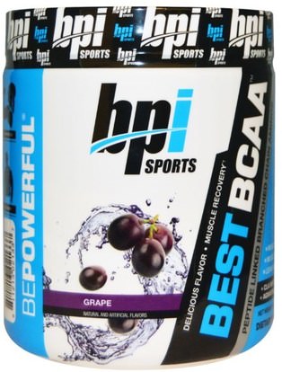 BPI Sports, Best BCAA, Grape, 10.58 oz (300 g) ,المكملات الغذائية، والأحماض الأمينية، ببي العضلات الرياضية، بكا (متفرعة سلسلة الأحماض الأمينية)