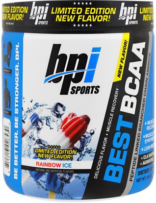 BPI Sports, Best BCAA, Limited Edition, Rainbow Ice, 10.58 oz (300 g) ,المكملات الغذائية، والأحماض الأمينية، بكا (متفرعة سلسلة الأحماض الأمينية)