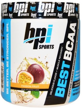 BPI Sports, Best BCAA, Passion Fruit, 10.58 oz (300 g) ,المكملات الغذائية، والأحماض الأمينية، ببي العضلات الرياضية، بكا (متفرعة سلسلة الأحماض الأمينية)