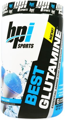 BPI Sports, Best Glutamine, Snow Cone, 14.1 oz (400 g) ,المكملات الغذائية، الأحماض الأمينية، ل الجلوتامين