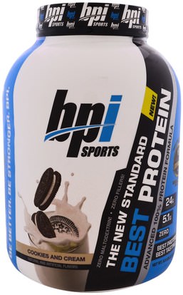 BPI Sports, Best Protein, Advanced 100% Protein Formula, Cookies and Cream, 5.2 lbs (2,363 g) ,والرياضة، والمكملات الغذائية، بروتين مصل اللبن