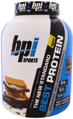BPI Sports, Best Protein, Advanced 100% Protein Formula, SMores, 5.2 lbs (2,363 g) ,والرياضة، والمكملات الغذائية، بروتين مصل اللبن