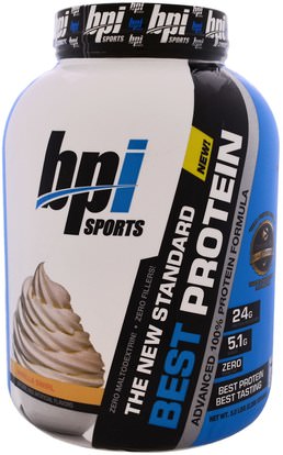 BPI Sports, Best Protein, Advanced 100% Protein Formula, Vanilla Swirl, 5.0 lbs (2,288 g) ,والرياضة، والمكملات الغذائية، بروتين مصل اللبن