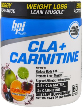 BPI Sports, CLA + Carnitine, Fruit Punch, 10.58 oz (300 g) ,المكملات الغذائية، والأحماض الأمينية، ل كارنيتين والرياضة