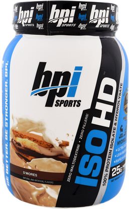 BPI Sports, ISO HD, 100% Whey Protein Isolate & Hydrolysate, SMores, 1.8 lbs (805 g) ,والرياضة، والرياضة، والبروتين، بروتين الرياضة