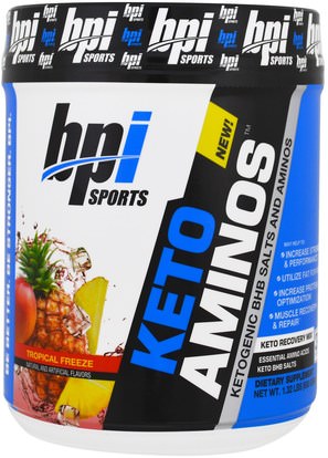 BPI Sports, Keto Aminos, Ketogenic BHB Salts And Aminos, Tropical Freeze, 1.32 lbs (600 g) ,الطعام، كيتو ودود، الرياضة