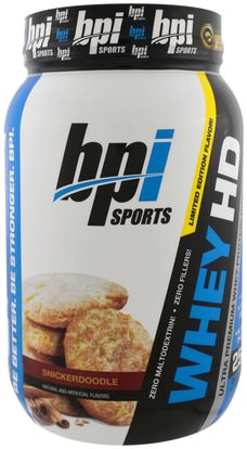 BPI Sports, Whey HD, Ultra Premium Protein Powder, Snickerdoodle, 2.04 lbs (925 g) ,المكملات الغذائية، بروتين مصل اللبن، بروتين الرياضة