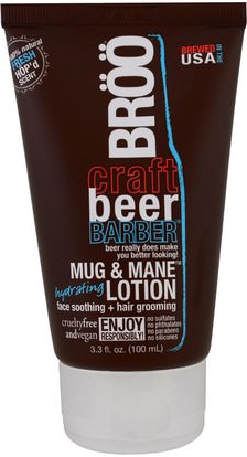 BR, Crafted Beer Barber, Mug & Mane Hydrating Lotion, Fresh Scent, 3.3 fl oz (100 ml) ,الجمال، رجل العناية بالبشرة، العناية بالوجه، سف العناية بالوجه